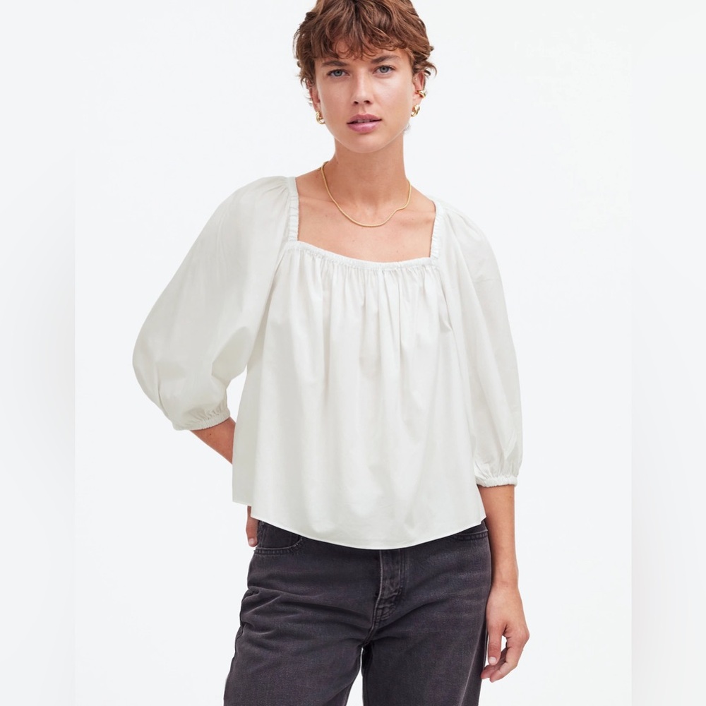 Madewell Puff-Sleeve Babydoll Top